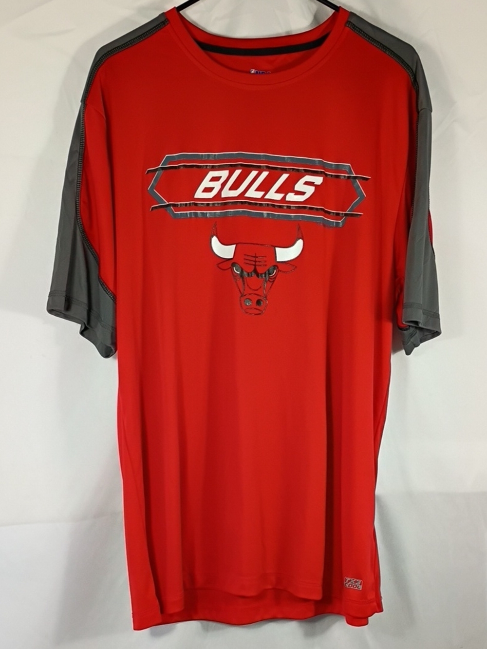 NBA Chicago Bulls Red Gray Short-Sleeve Performance Shirt TX3 Cool Sz XL 2015